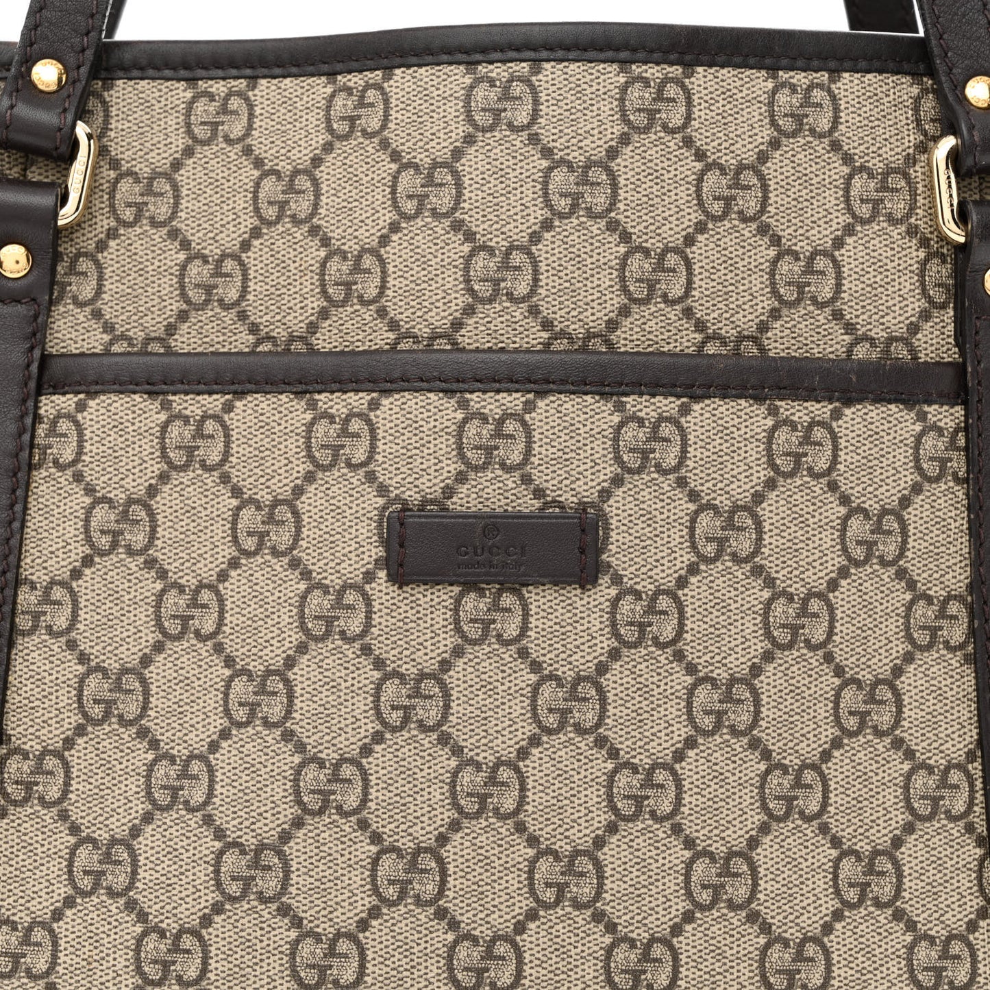 GG Supreme Monogram Medium Joy Tote Dark Brown