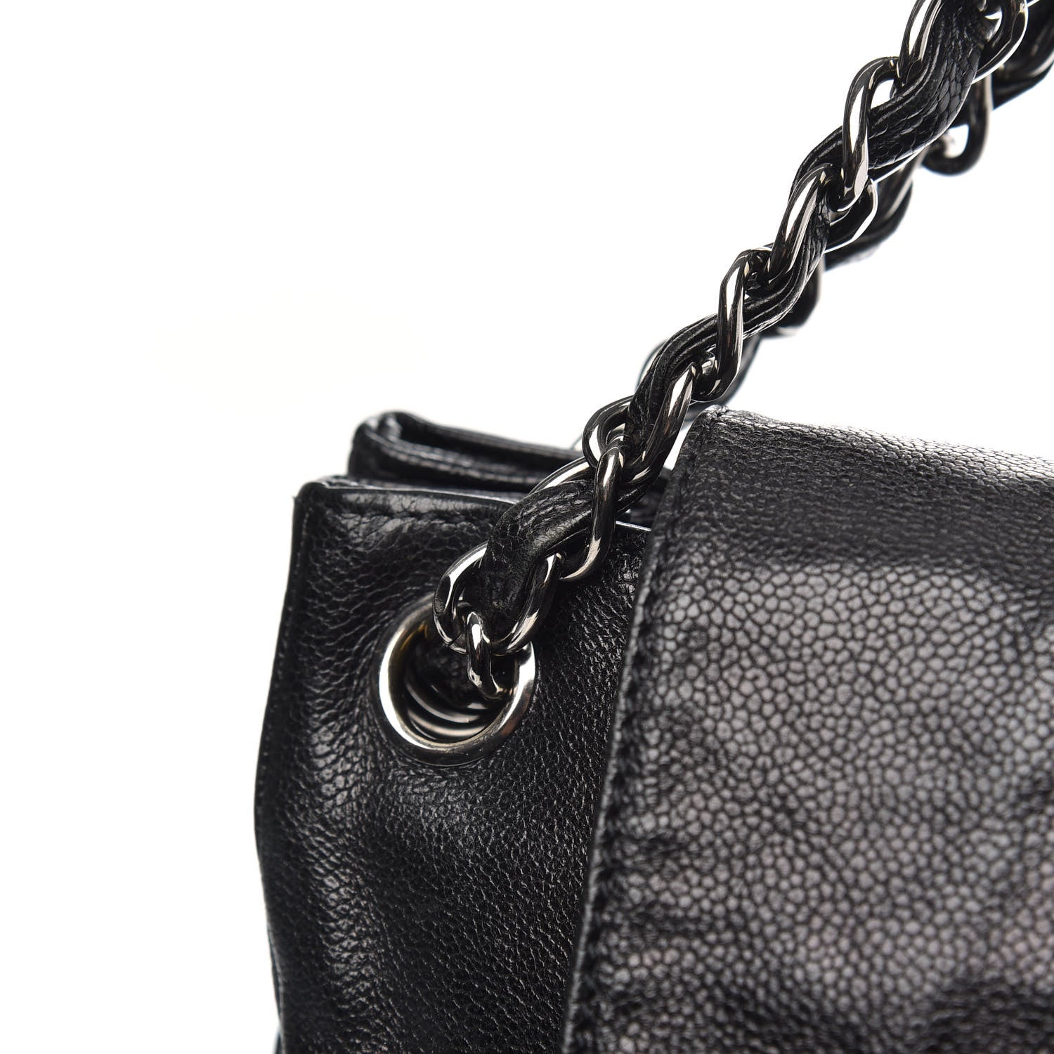 Chanel Glazed Caviar Pocket In The City Tote Black 10 of 11