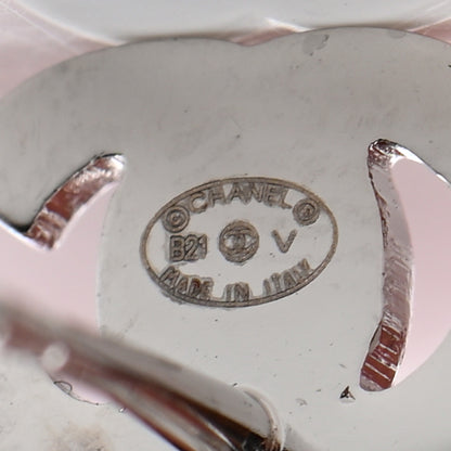 Chanel Crystal Pearl CC Drop Earrings Silver 4 of 4