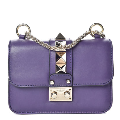 Valentino Garavani Vitello Mini Glam Lock Rockstud Flap Purple 1 of 10