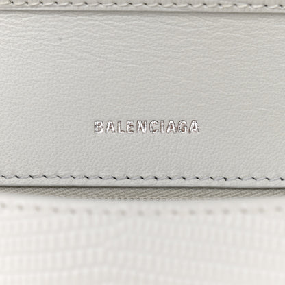 Balenciaga Patent Calfskin Lizard Embossed Medium Ghost Shoulder Bag Optic White 6 of 12