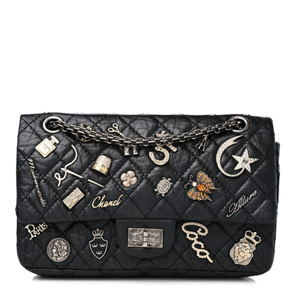 Chanel Aged Calfskin Lucky Charms 2.55 Reissue 225 Flap Black 1 of 11