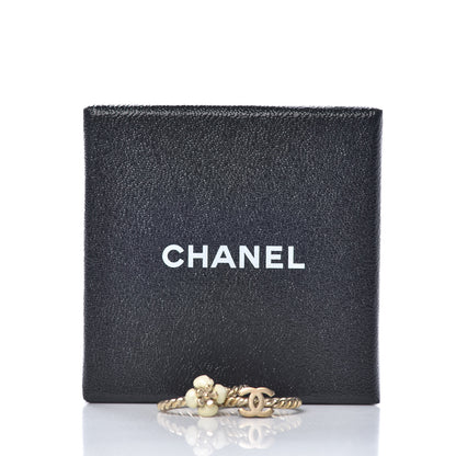 Chanel Enamel Camellia CC Ring Set of 2 6.25 4.75 Gold White 5 of 6