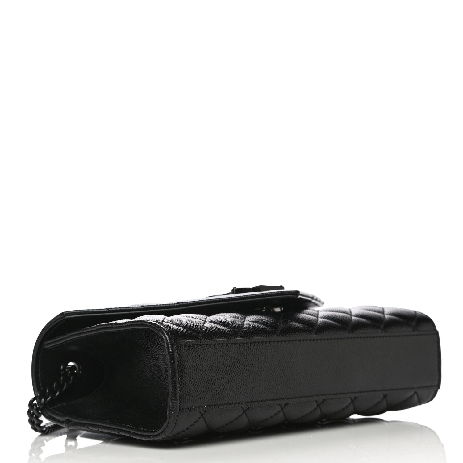 Saint Laurent Grain De Poudre Textured Mixed Matelasse Triquilt Small Monogram Satchel Black 3 of 11