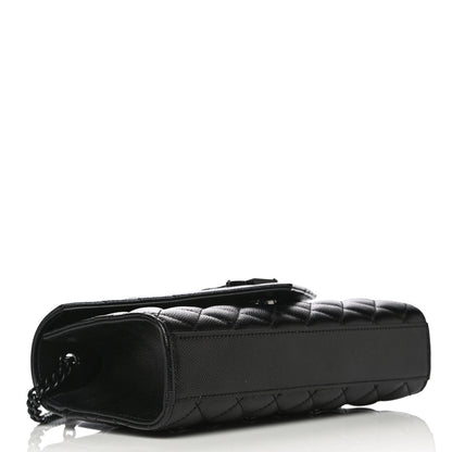 Saint Laurent Grain De Poudre Textured Mixed Matelasse Triquilt Small Monogram Satchel Black 3 of 11