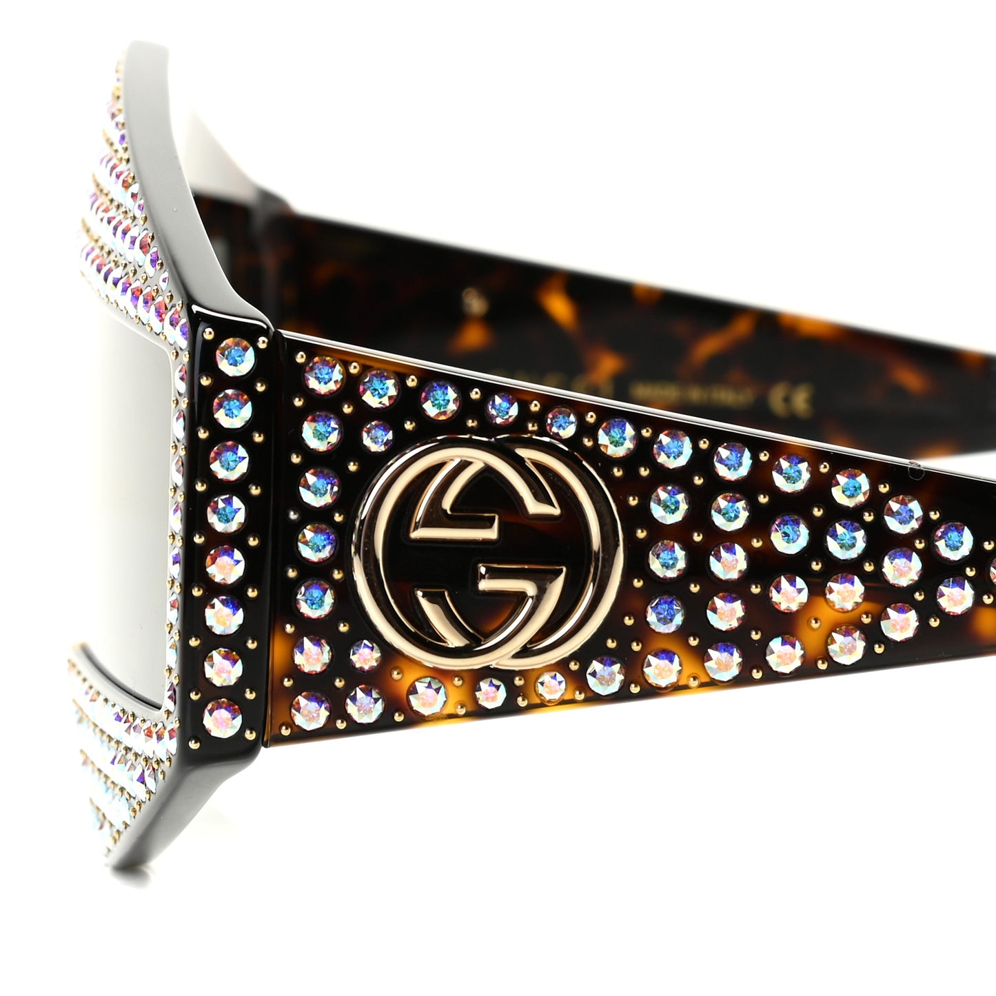 Crystal Rectangular Frame Sunglasses GG0357S Tortoiseshell