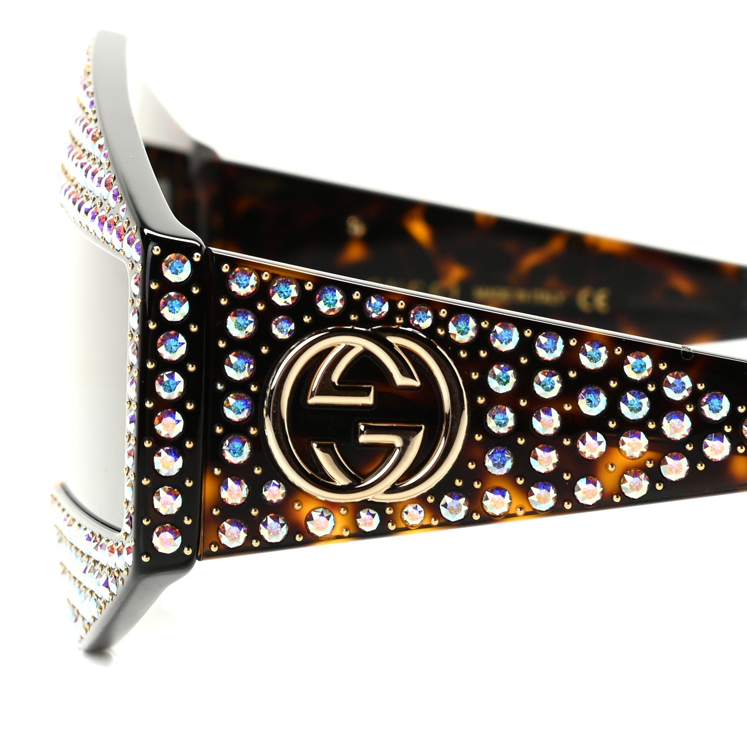 Gucci Crystal Rectangular Frame Sunglasses GG0357S Tortoiseshell 4 of 6