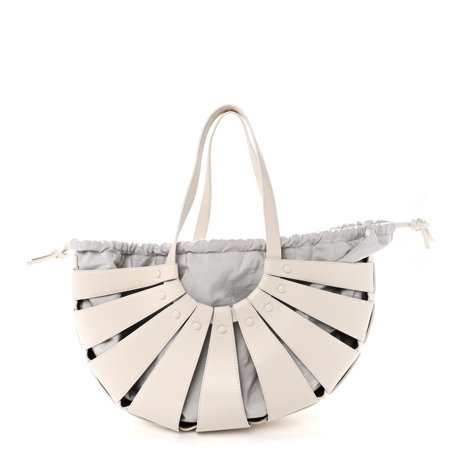 Bottega Veneta French Calfskin Shell Bag White Frost 1 of 10