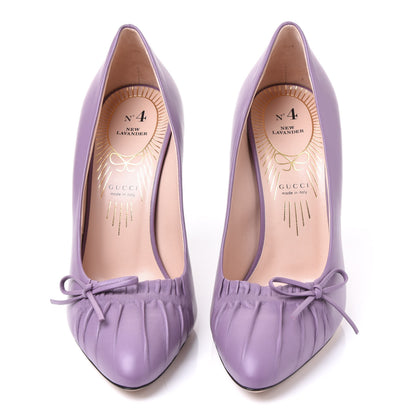 Gucci Nappa Bow High Heel Pumps 36 New Lavender 3 of 7