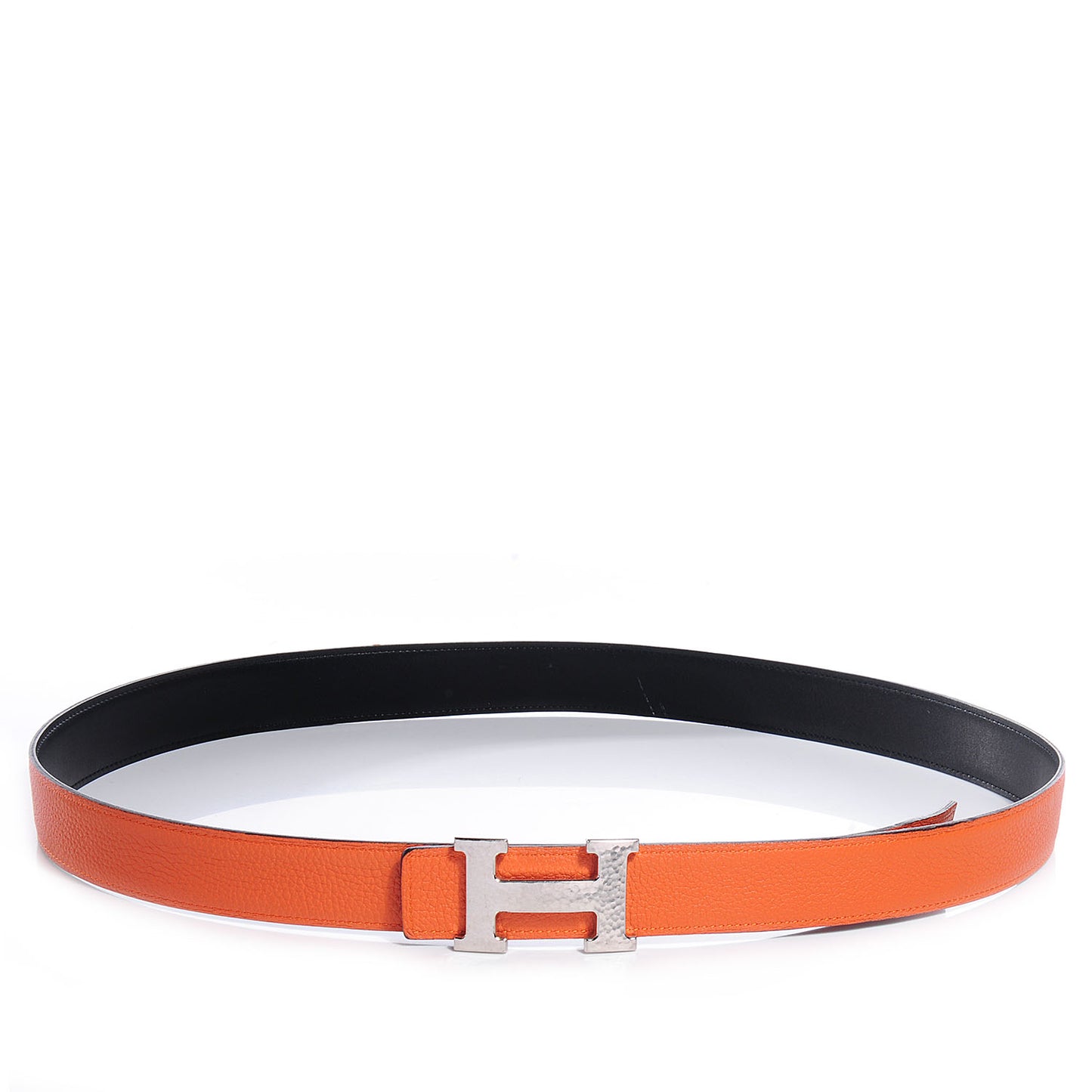 Togo Box Reversible Constance 32mm H Belt 110 Orange Noir