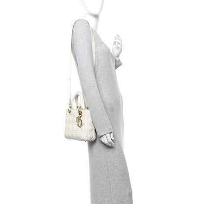Christian Dior Lambskin Cannage Small My ABCDior Lady Dior White 2 of 14