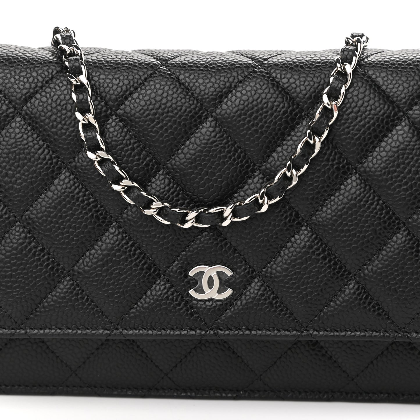 Caviar Quilted Wallet On Chain WOC Black