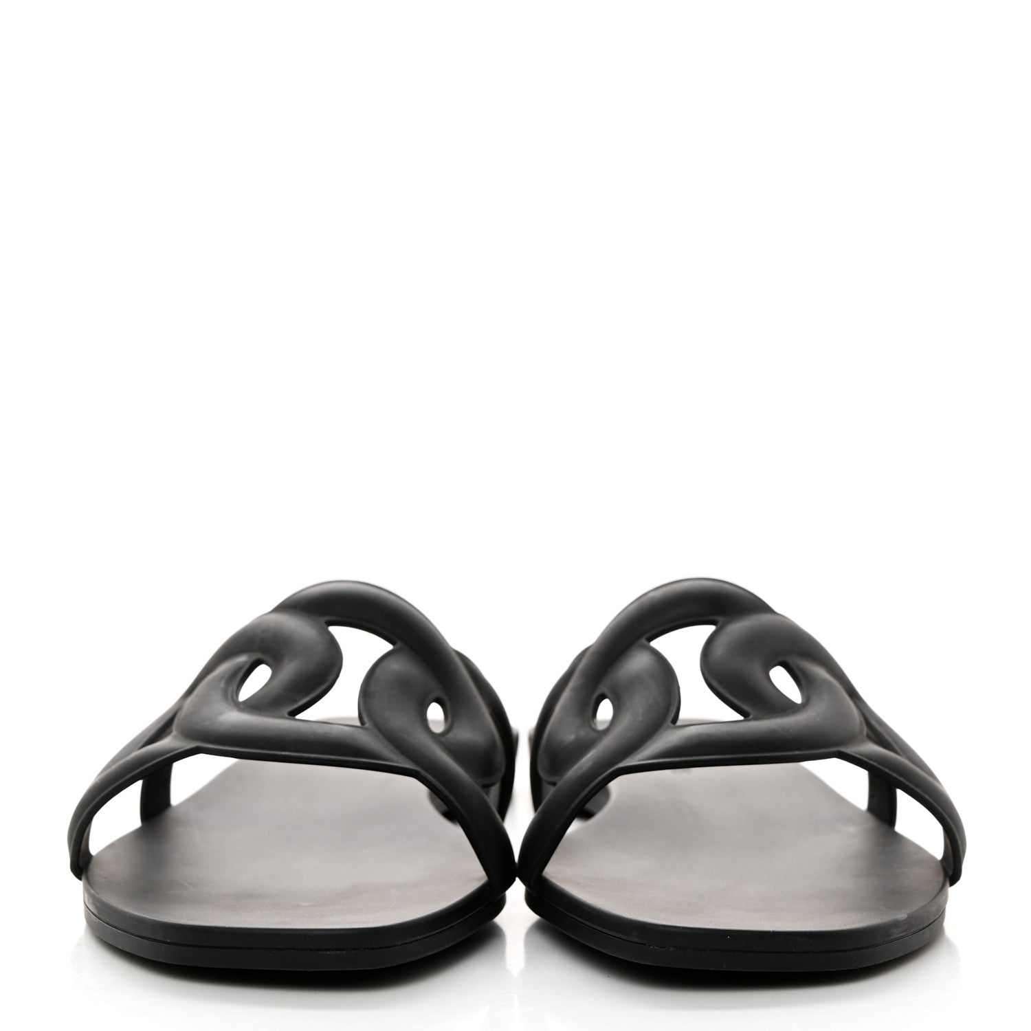 Hermes Rubber Aloha Sandals 37 Black 2 of 9