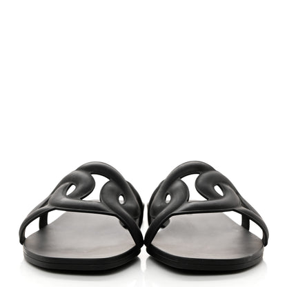 Hermes Rubber Aloha Sandals 37 Black 2 of 9