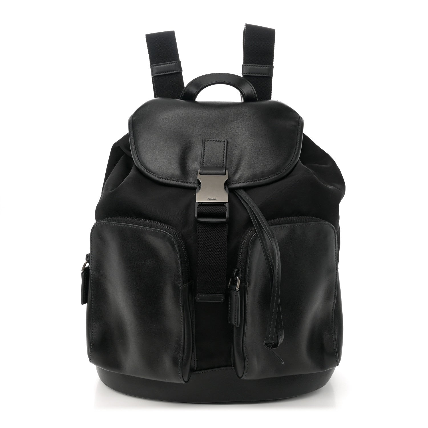 Prada Tessuto Nylon Soft Calfskin Pocket Backpack Black 1 of 11