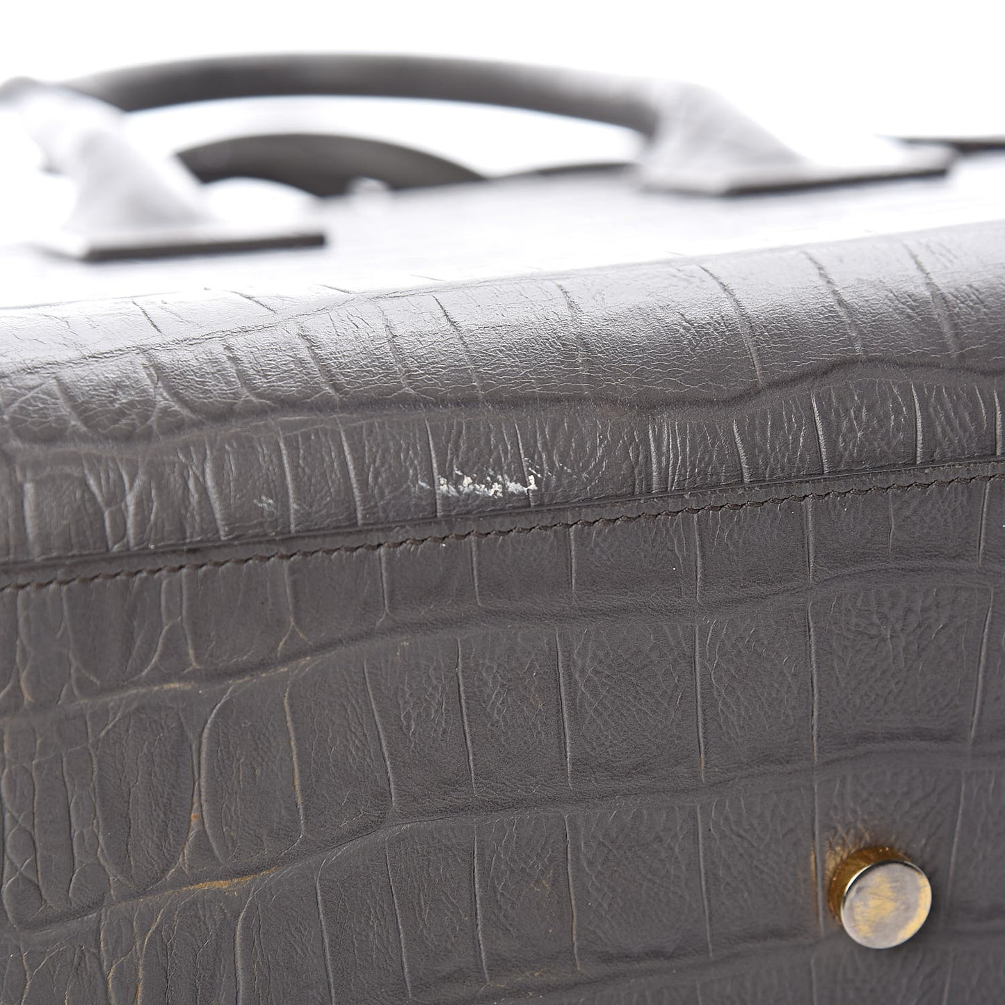 Calfskin Crocodile Embossed Small Sac De Jour Fog