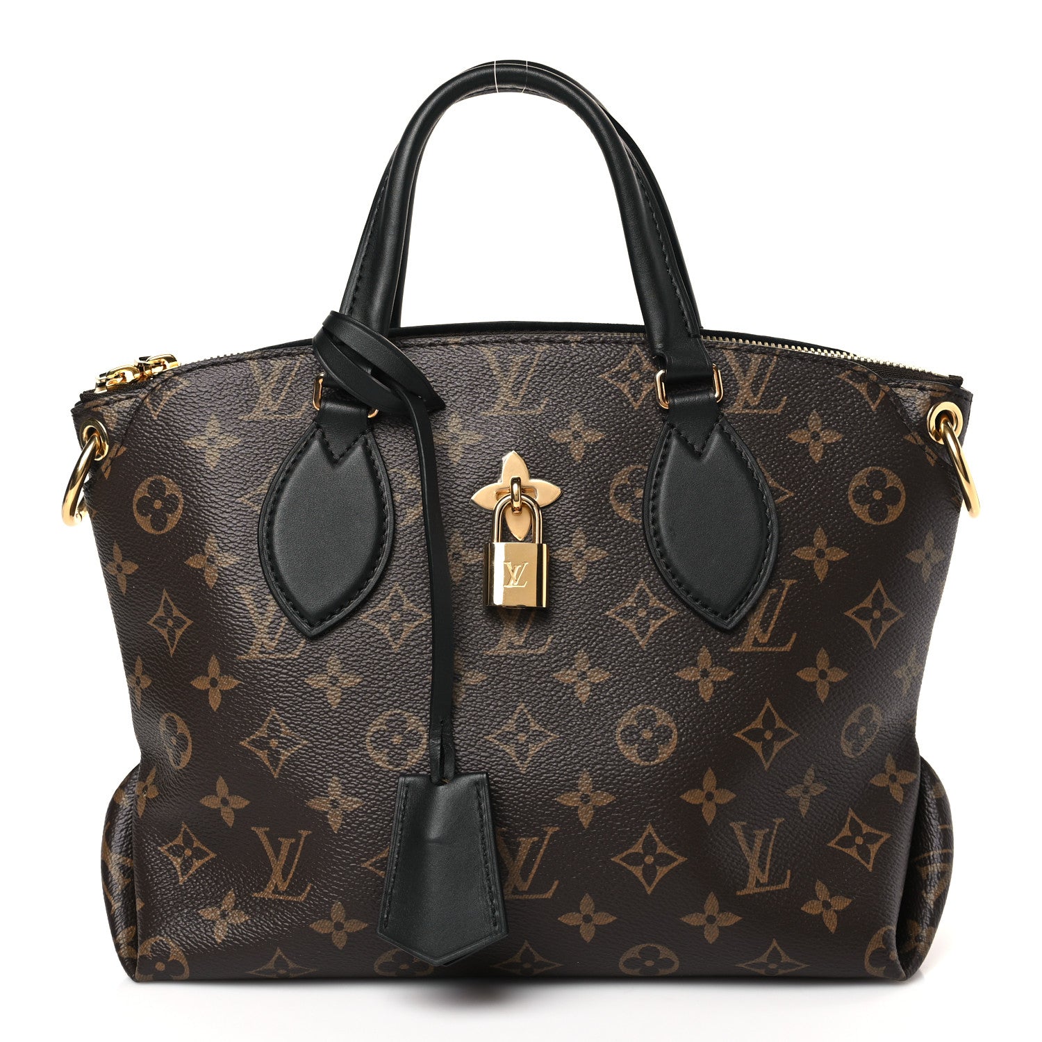 Louis Vuitton Monogram Flower Zipped Tote PM Black 1 of 8