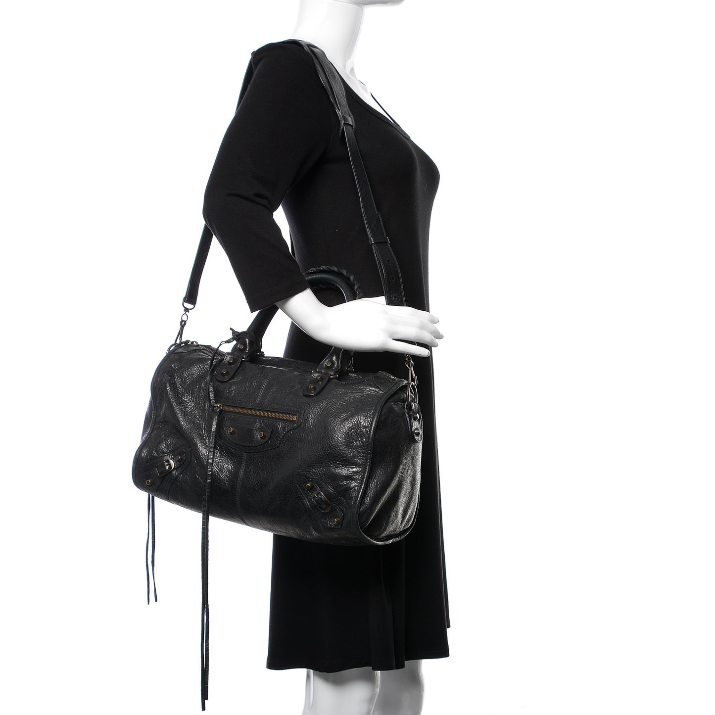 Agneau Classic Hardware Maxi Twiggy Black