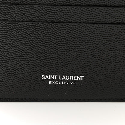 Saint Laurent Grained Calfskin Zip Pouch Card Holder Black 6 of 8
