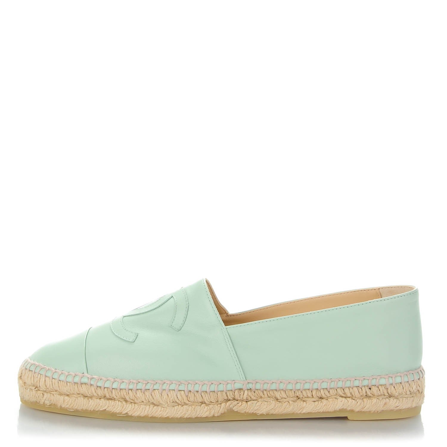 Chanel Lambskin CC Espadrilles 42 Light Green 1 of 8
