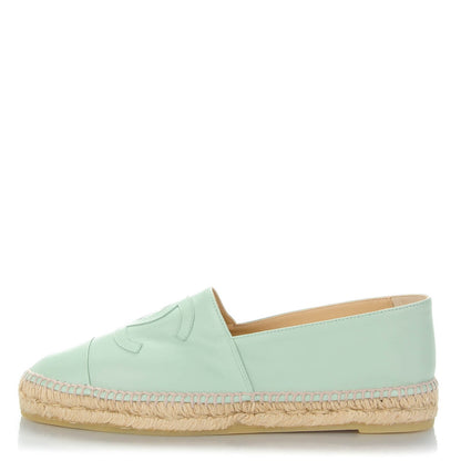 Chanel Lambskin CC Espadrilles 42 Light Green 1 of 8