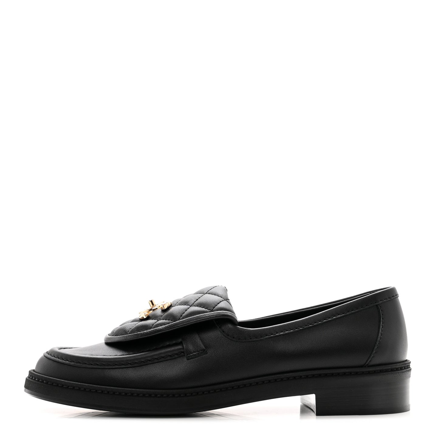 Lambskin Quilted CC Turnlock Loafers 39.5 Black