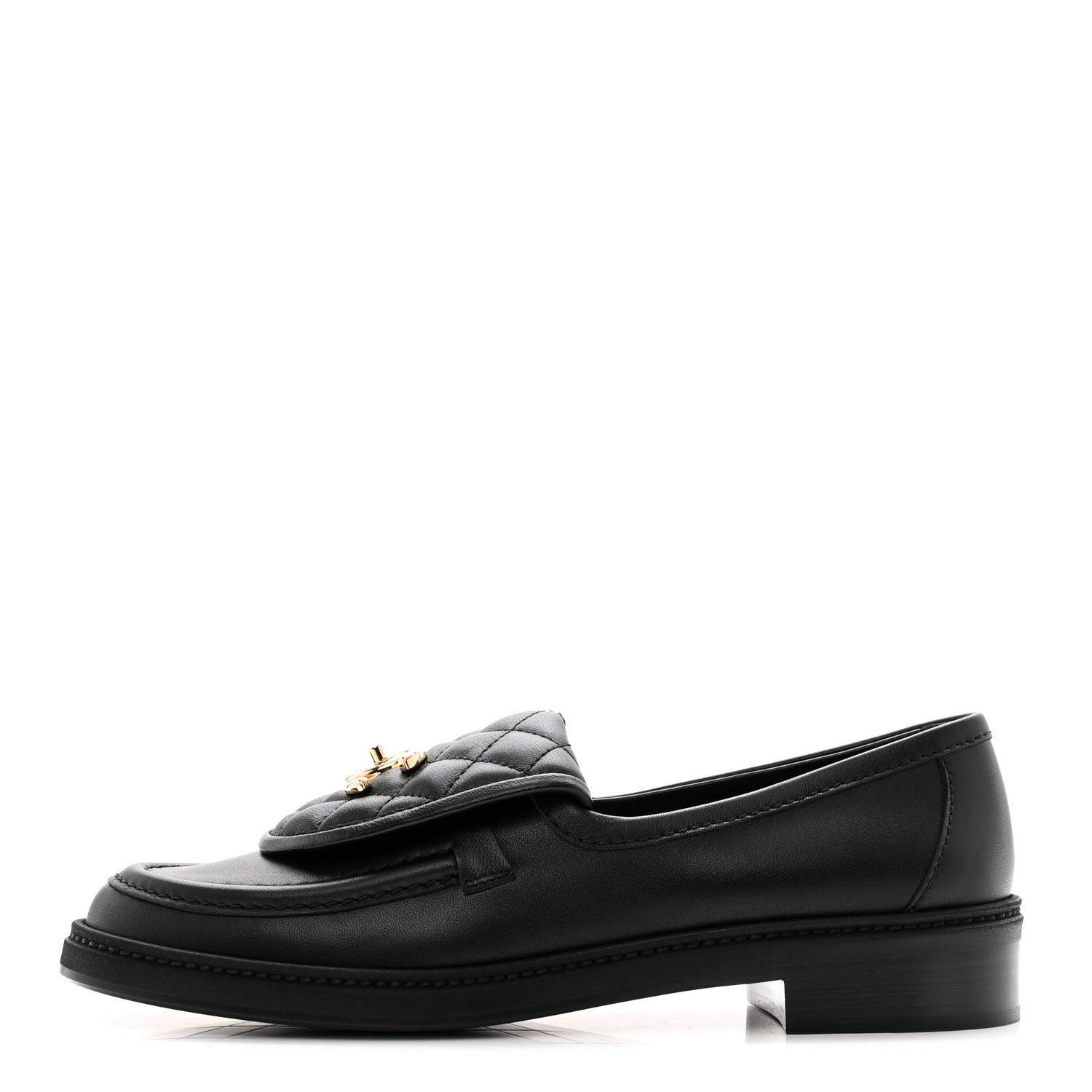 Chanel Lambskin Quilted CC Turnlock Loafers 39.5 Black 1 of 9