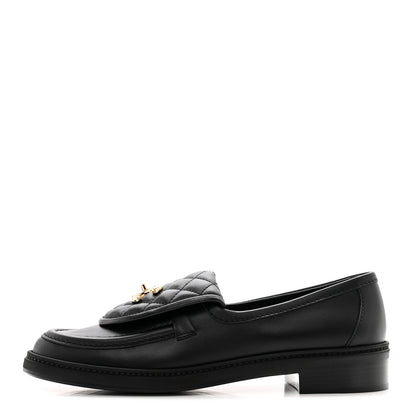 Chanel Lambskin Quilted CC Turnlock Loafers 39.5 Black 1 of 9