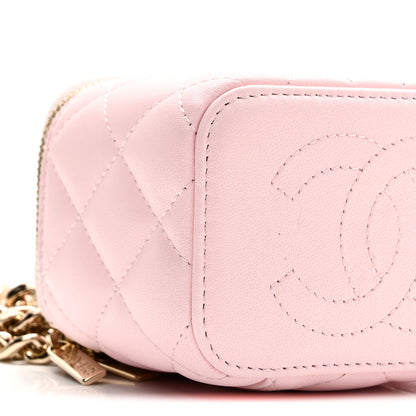 Chanel Lambskin Quilted Enamel Coco Mini Vanity Case With Chain Pink 9 of 10