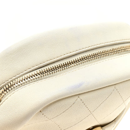 Chanel Goatskin Stitched Casual Trip North South Camera Case White 11 of 12