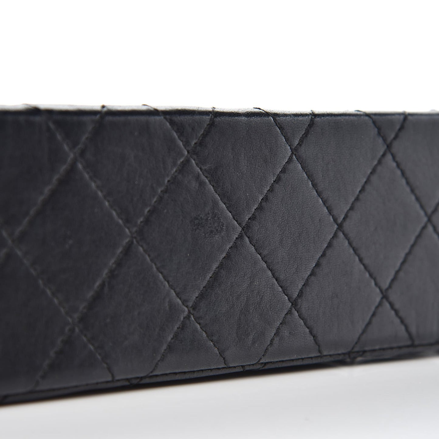 Lambskin Quilted Medium Double Flap Black