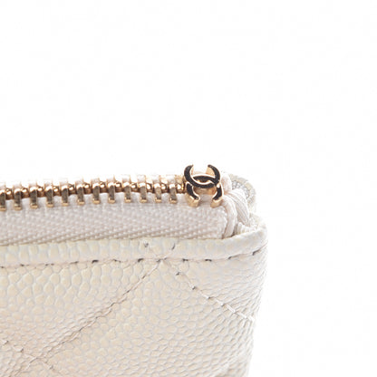 Chanel Caviar Quilted Small Cosmetic Case White 9 of 12