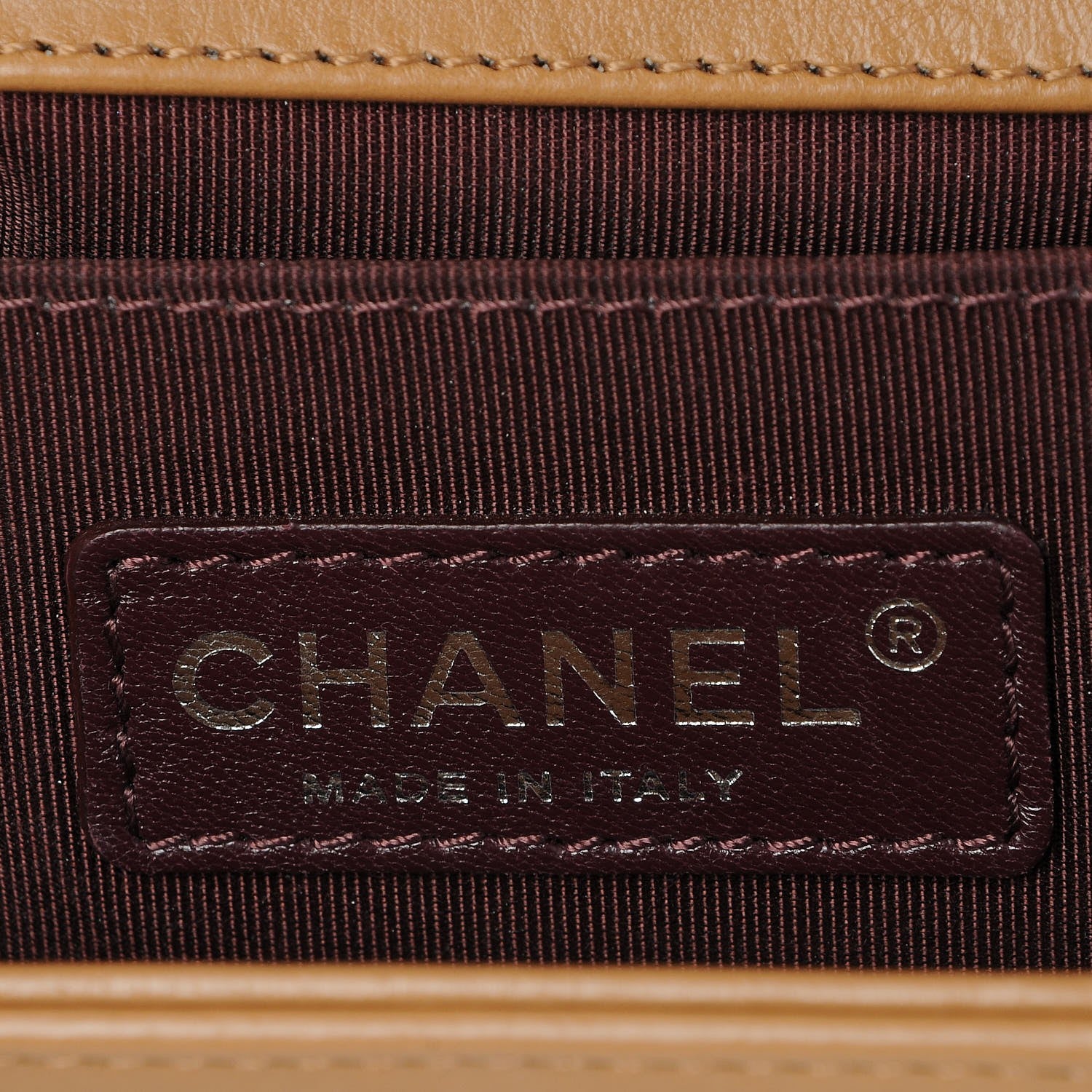 Chanel Calfskin Quilted Double Stitch Medium Boy Flap Camel 6 of 8