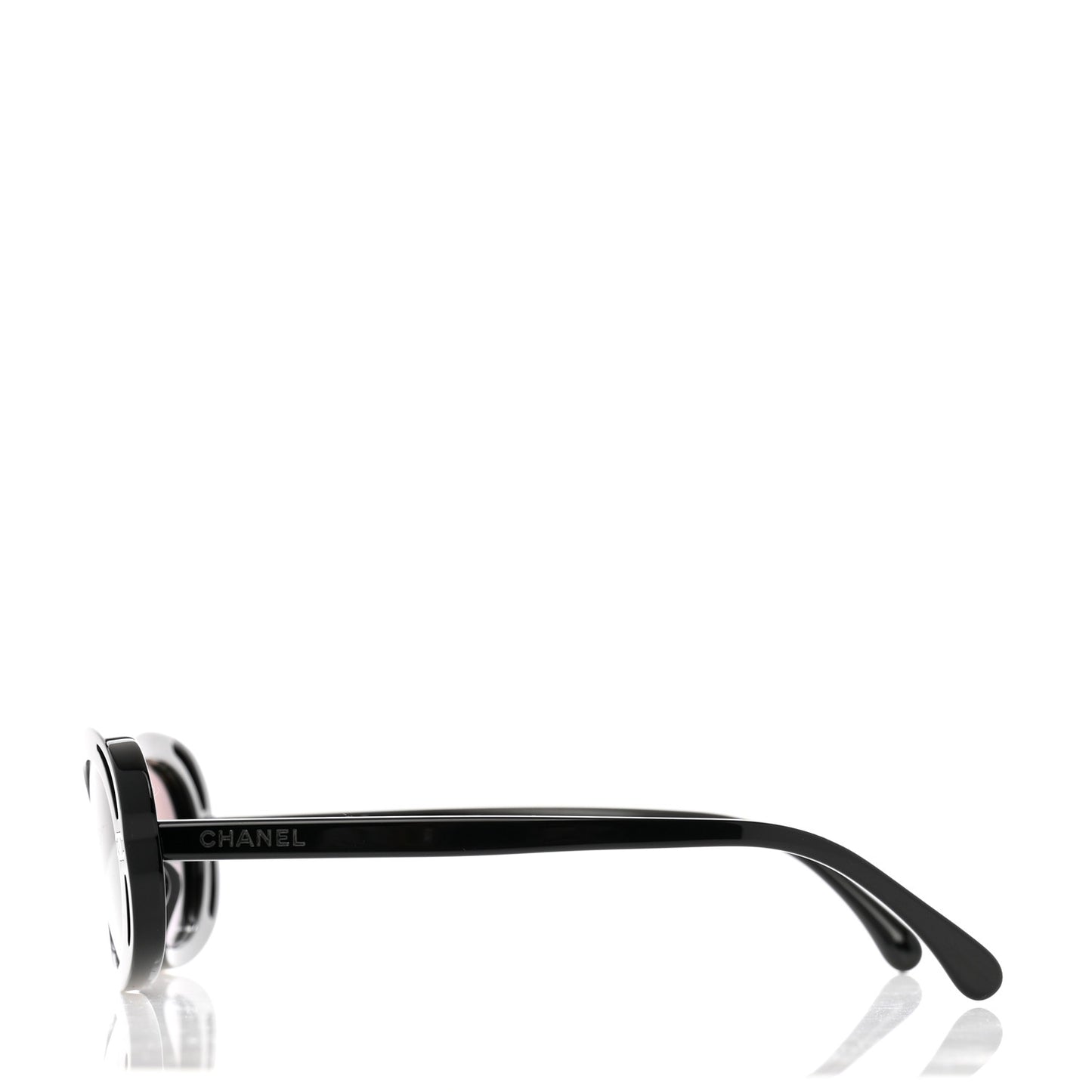 Acetate Oval Sunglasses 71571A Black