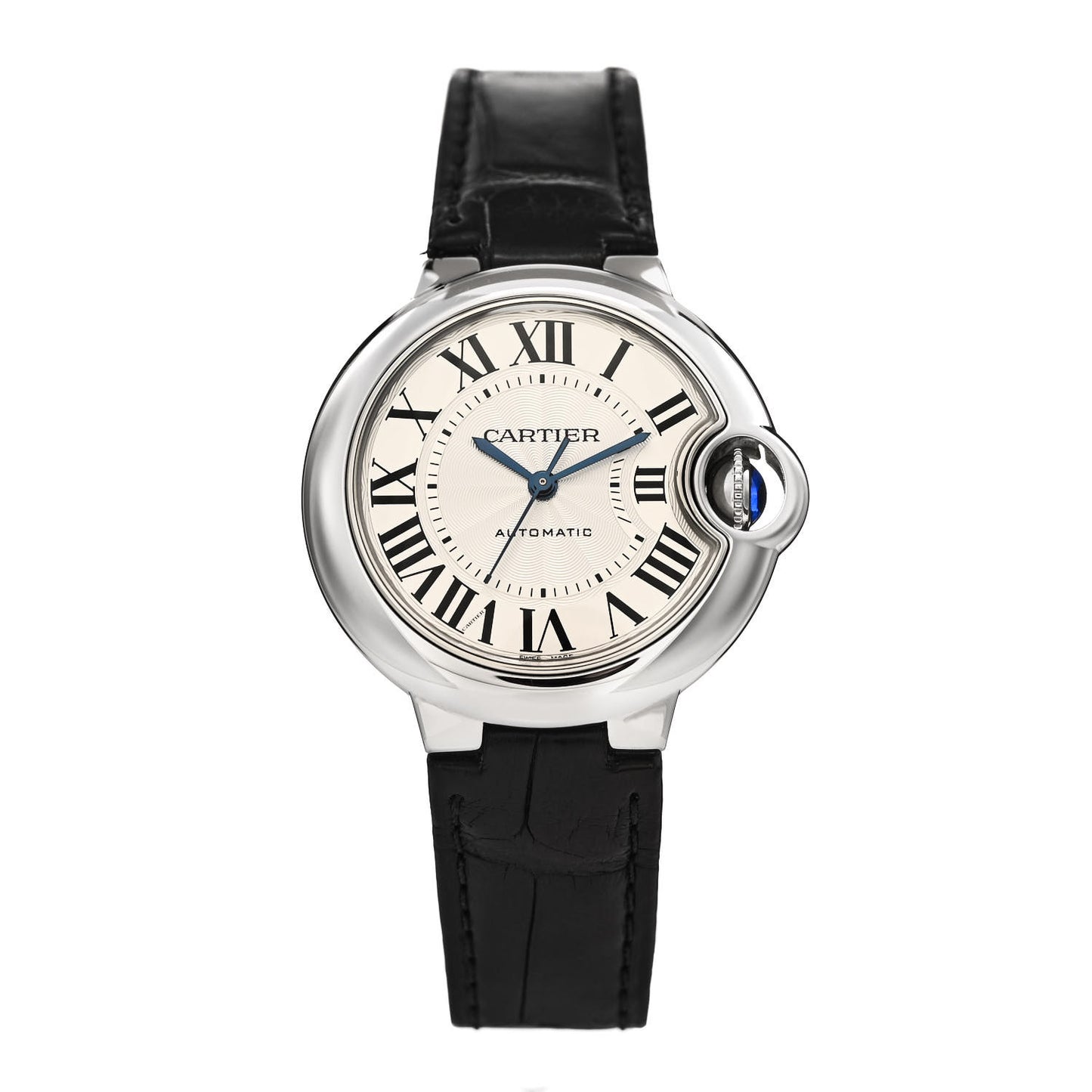 Stainless Steel Alligator 33mm Ballon Bleu De Cartier Automatic Watch