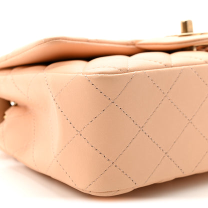 Chanel Lambskin Quilted Mini Rectangular Flap Beige 9 of 11