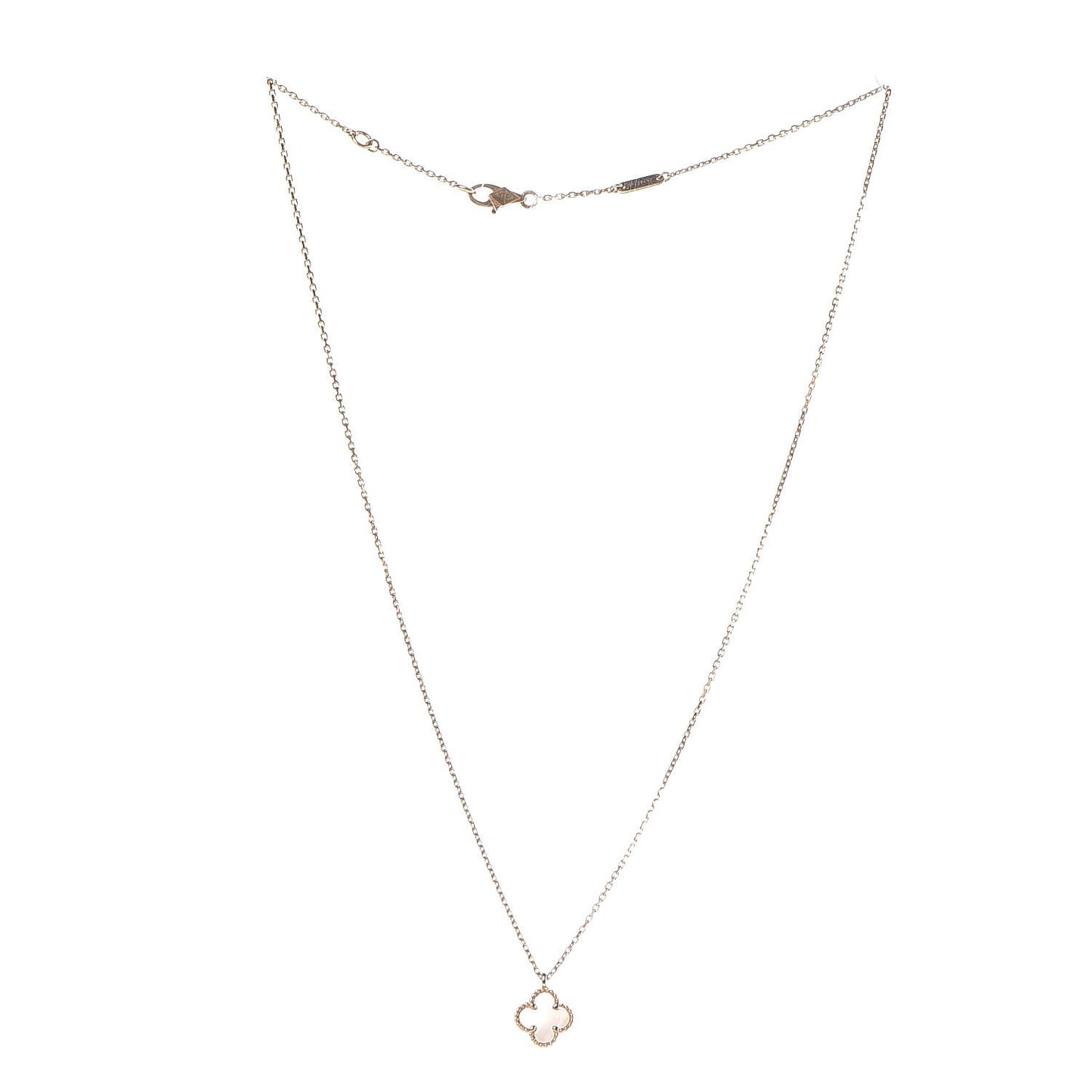 18K Yellow Gold Mother of Pearl Sweet Alhambra Pendant Necklace