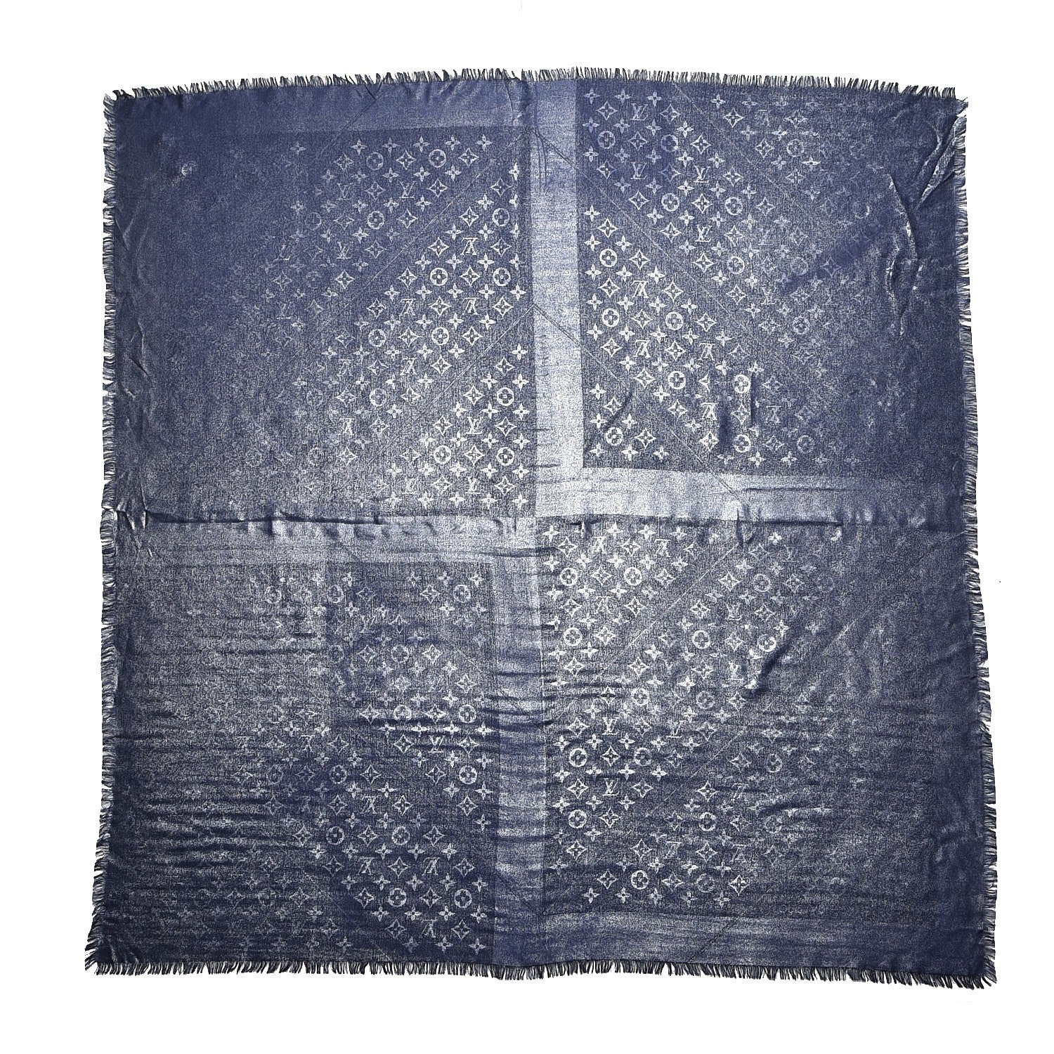 Louis Vuitton Silk Wool Monogram Rock Shawl 1 of 4