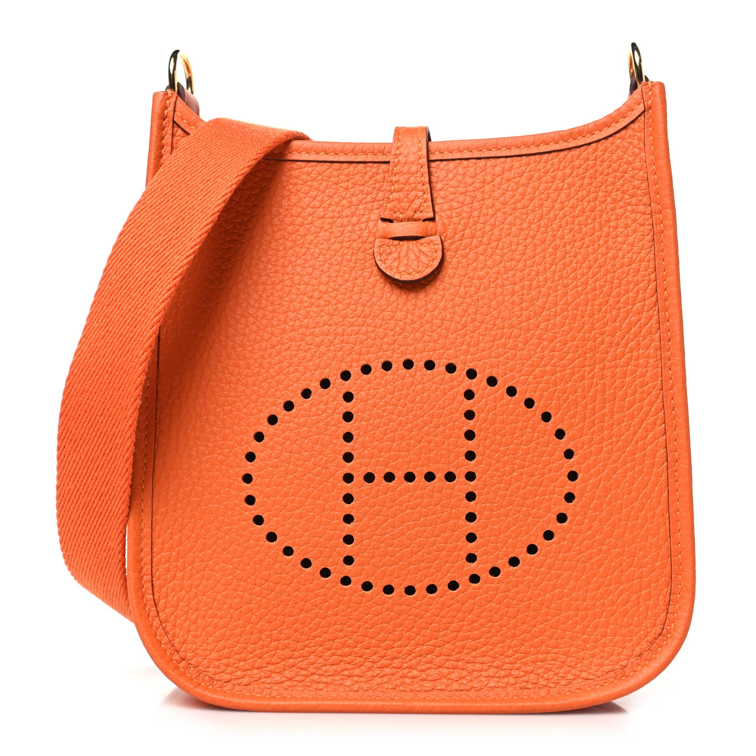 Hermes Taurillon Clemence Evelyne TPM Orange 1 of 11