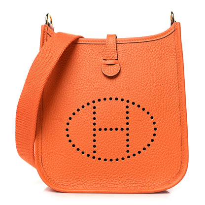 Hermes Taurillon Clemence Evelyne TPM Orange 1 of 11
