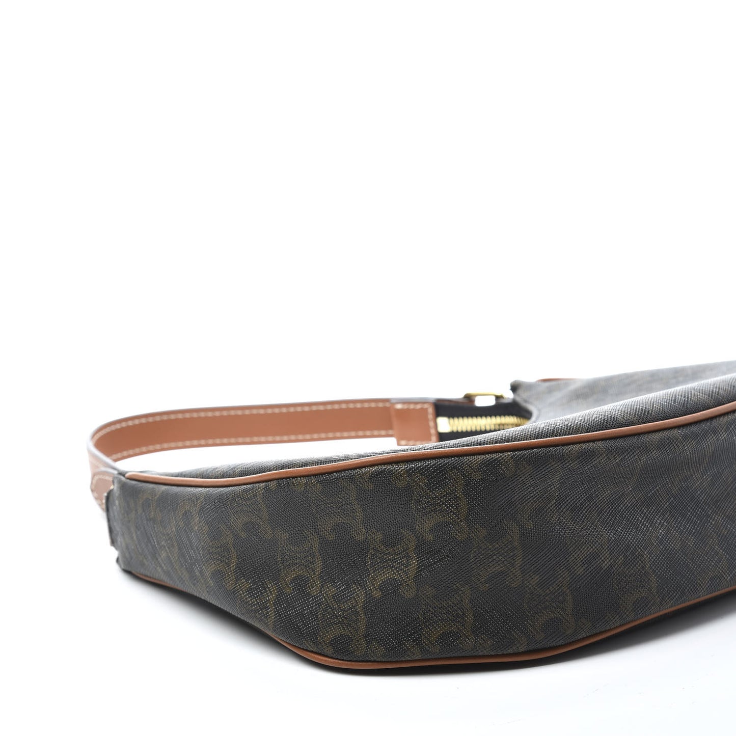 Canvas Calfskin Ava Triomphe Shoulder Bag Tan