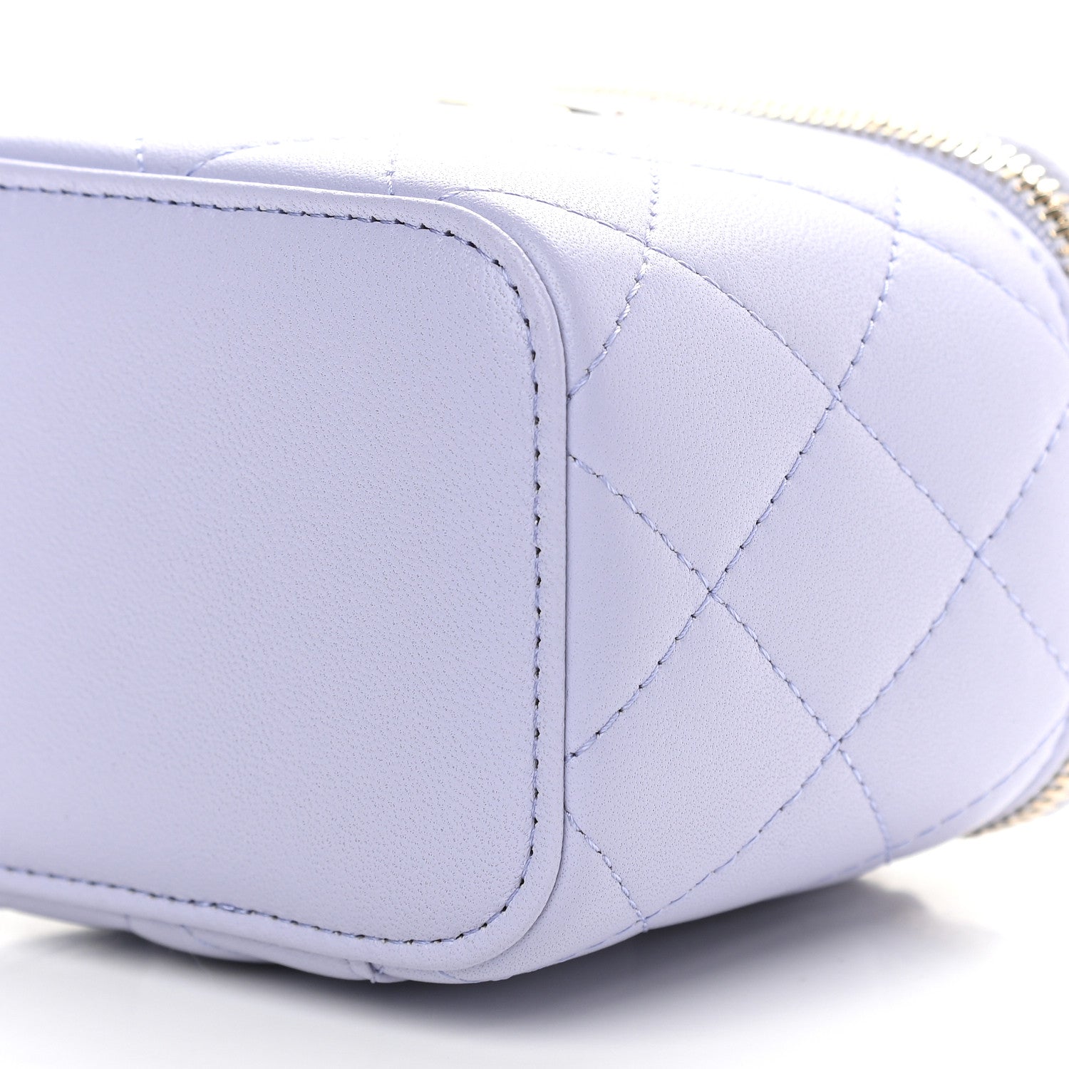 Chanel Lambskin Quilted Top Handle Mini Vanity Case With Chain Light Purple 9 of 9