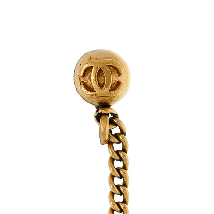 Chanel CC Drop Earrings Matte Gold 4 of 5