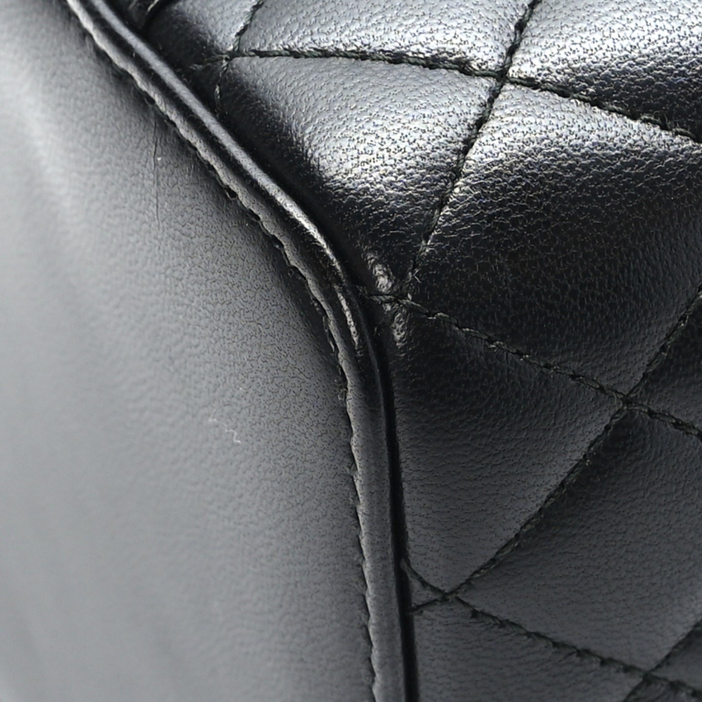 Lambskin Quilted Top Handle Jewelry Case Black