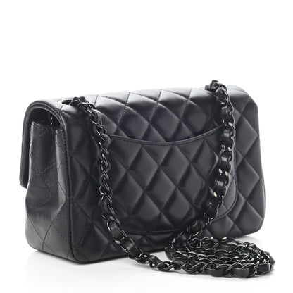 Chanel Lambskin Quilted Mini Rectangular Flap So Black 3 of 9