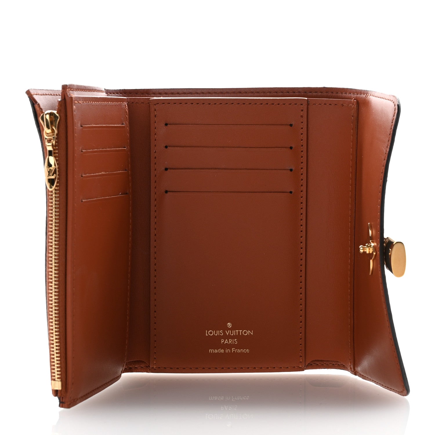 Louis Vuitton Monogram Flower Lock Compact Wallet Caramel 5 of 8