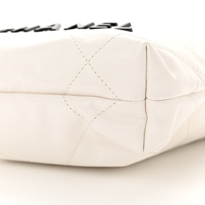 Chanel Shiny Calfskin Quilted Mini Chanel 22 White Black 10 of 10