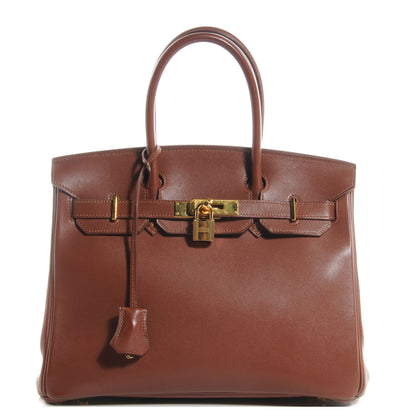 Hermes Box Leather Birkin 30 Noisette 1 of 9
