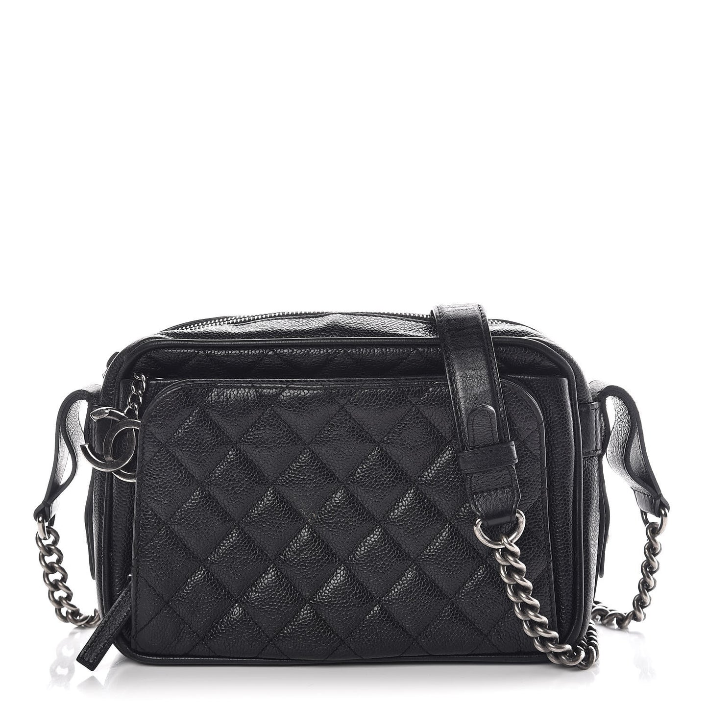 Caviar Quilted Medium Business Trip Camera Bag Black