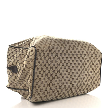 Gucci GG Monogram Web Large Collapsible Carry On Duffle Beige Brown 4 of 12